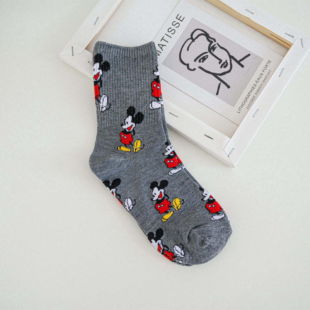 Vớ Cotton Họa Tiết Hoạt Hình Phong Cách Hàn Quốc Cho Nam Và Nữ