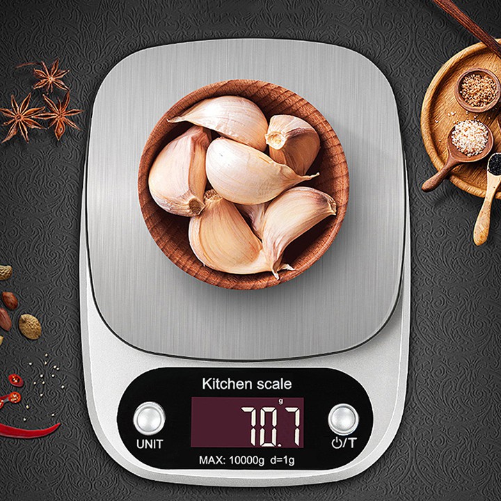 Cân tiểu ly điện tử nhà bếp cân làm bánh phiên bản cao cấp định lượng từ 1g tối đa 10kg (2pin)