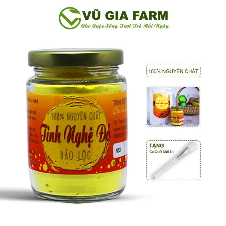 [Mã LTBAUAB14 giảm 7% đơn 99K] Tinh Nghệ Đỏ Nguyên Chất Vũ Gia 100g + Tặng Cọ Quét Dưỡng Da