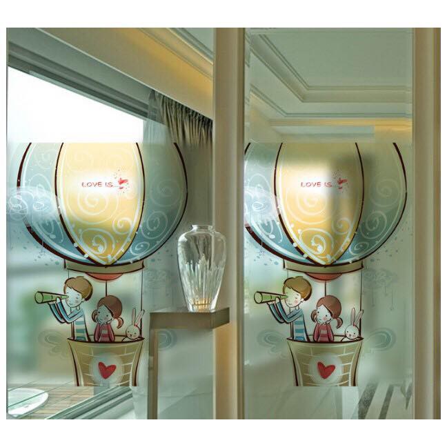 Decal trang trí kính cao cấp mẫu khinh khí cầu (58x60cm)