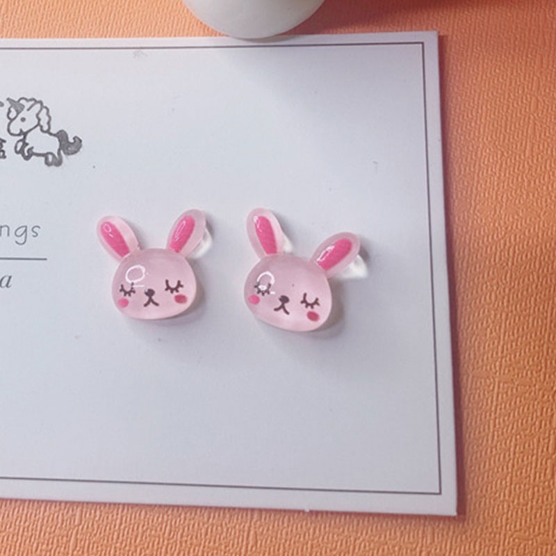 Bông tai bạc nữ S925 thỏ / gấu dễ thương hàn quốc