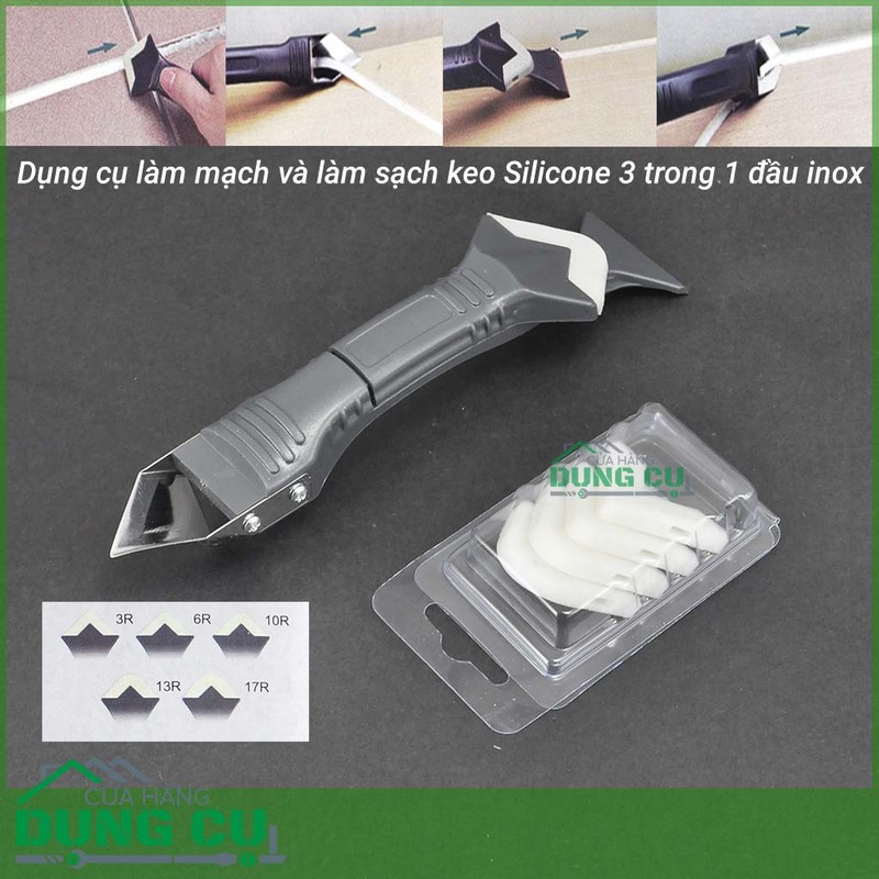 Dụng cụ làm sạch và vuốt keo silicone đa năng 3 trong1