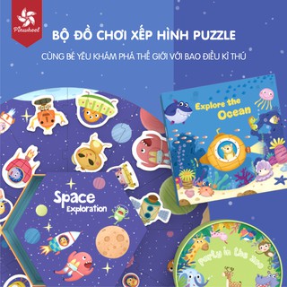 Đồ chơi ghép hình 3D PinWheel cho bé 3 tuổi [GIÁ SALE], bộ đồ chơi khám phá 3 chủ đề động vật, đại dương, không gian