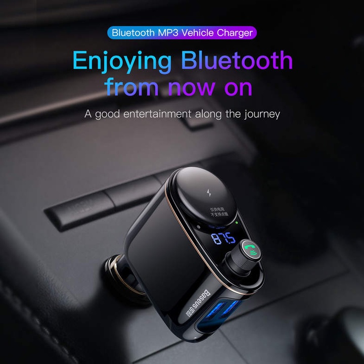 Tẩu nghe nhạc ô tô Baseus CCALL-RH01: Bluetooth V4.2, cổng sạc lên đến 3.4A