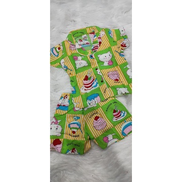 Bộ pijama tay ngắn quần đùi vải lanh(tol) nhung cho bé trai/gái