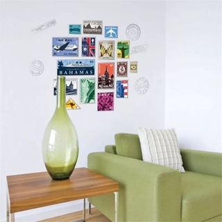 Decal dán tường con tem thế giới