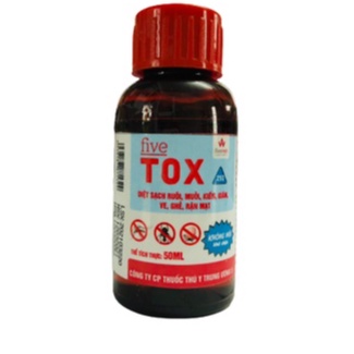 FIVETOX_ Diệt Ve, Rận, Ghẻ, Bọ Chét, Mạt Gà, Muỗi, Kiến, Gián - Chai 50ml - Thuốc Thú Y Minh Tuệ