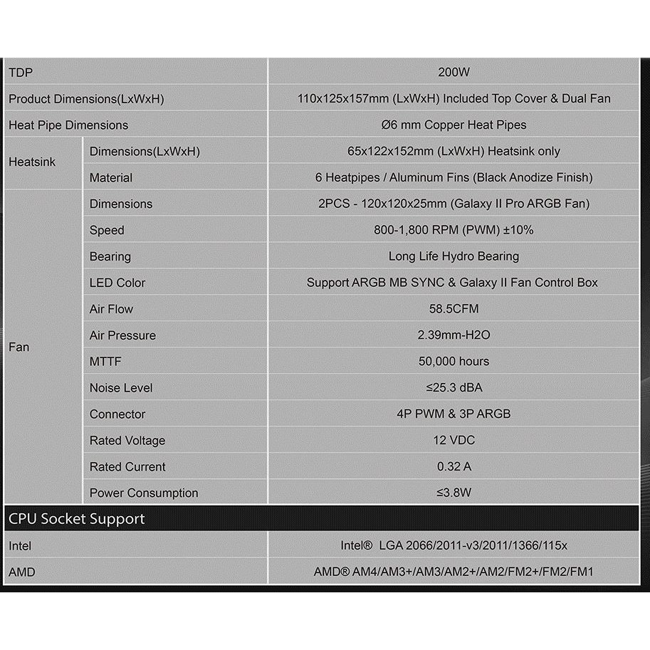 Tản nhiệt khí CPU Xigmatek WINDPOWER PRO - 2 Fan - ARGB