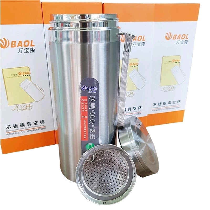 Bình giữ nhiệt inox 2 lớp 304 1200ml thương hiệu baol giữ lạnh 24h Thiết kế tiện dụng Có lưới inox chắn đá