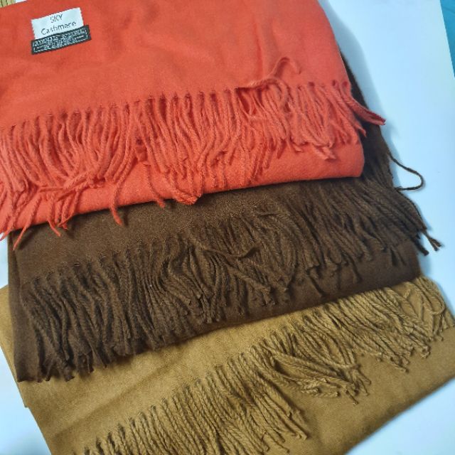 [Hàng mới] Khăn dạ mỏng lông cừu cashmere các màu
