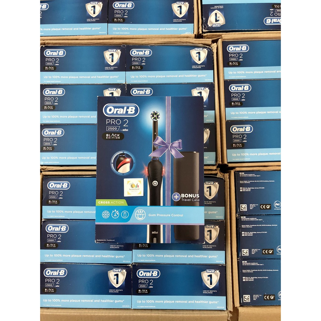 [Hàng chính hãng] Bàn chải điện Oral B Pro 2 2500 kèm travel case, 2 chế độ đánh răng và chế độ chăm sóc nướu