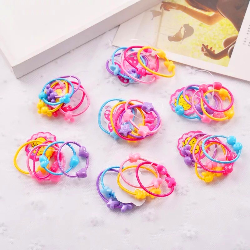 Thun Cột Tóc Đính Hạt Hoạt Hình Dễ Thương Cho Bé