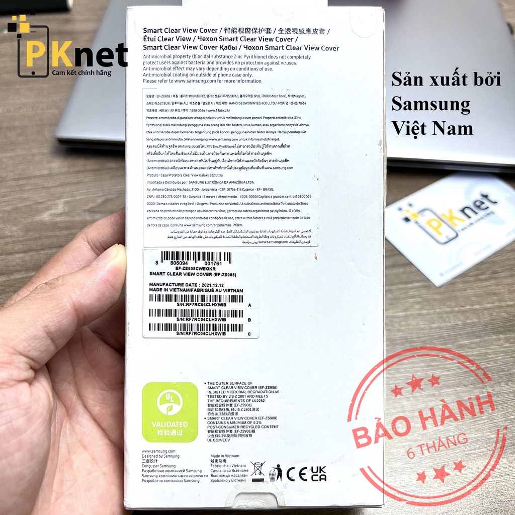 Bao da S22 Ultra Smart Clear View Cover  Chính Hãng Samsung Việt Nam, Fullbox, Nguyên Seal, bảo hành lỗi 1 đổi 1