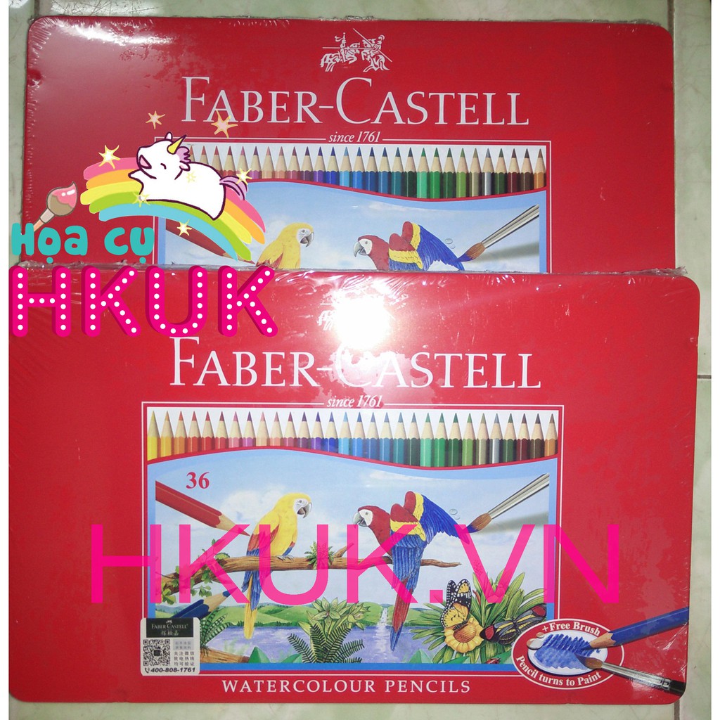 (Kèm quà tặng) Bộ màu chì nước Faber Castell HongKong 48 /60 /72 màu hộp thiếc