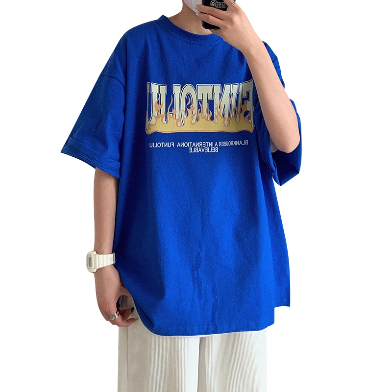 Áo Thun Tay Ngắn Dáng Rộng In Chữ Thoải Mái Thời Trang Mùa Hè Cho Nam Và Nữ