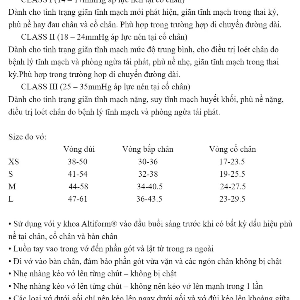 Tất y khoa suy giãn tĩnh mạch Altiform⚡Nhập khẩu Mỹ⚡Vớ bắp chân giúp cải thiện suy giãn tĩnh mạch