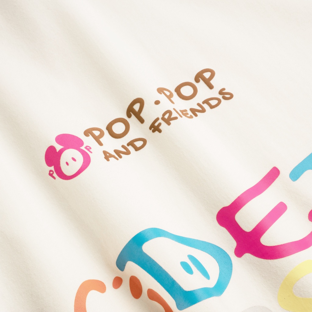 Áo Thun POPPOP RAINBOW ALPHABET TEE CREAM