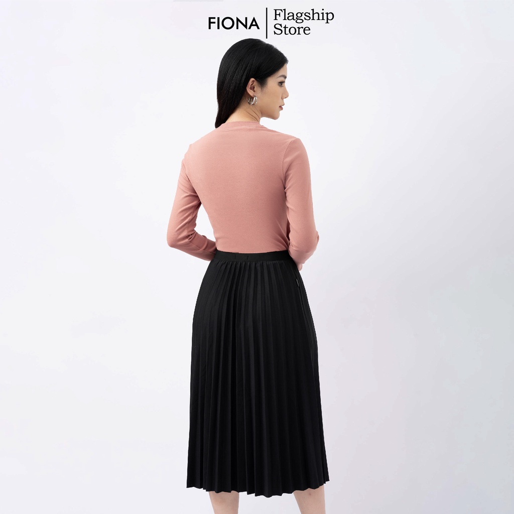 Áo cotton nữ giữ nhiệt cổ cao 3cm dài tay FIONA  F521249