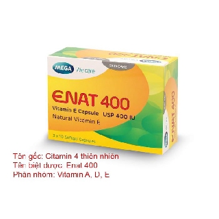 Enat 400 - Viên uống làm đẹp da Vitamin E - HỘP 30 VIÊN(MEGA)