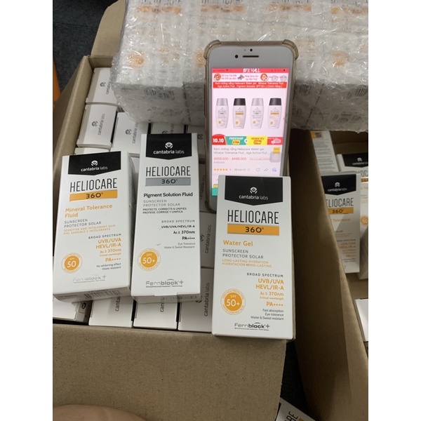 Kem chống nắng Heliocare Water gel , Mineral Tolerance Fluil , Age Active Fluil , Pigment Solution SPF50+