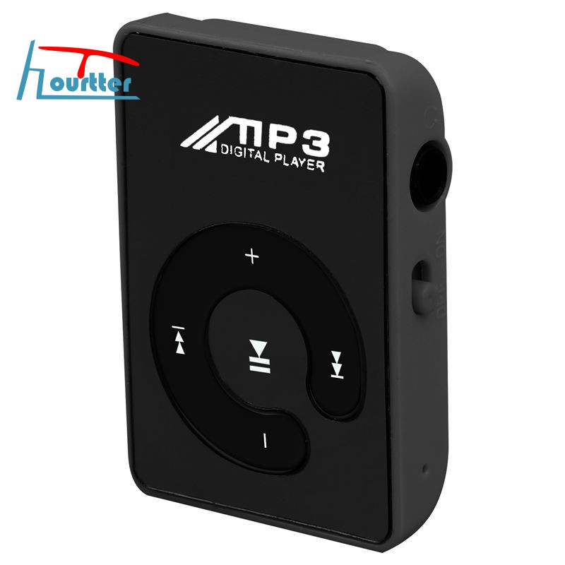 Mini Mirror Clip USB Digital Mp3 Music Player Black