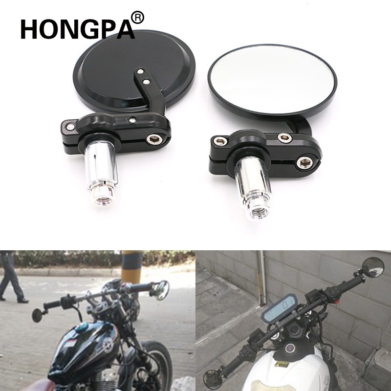 1 Cặp Gương Chiếu Hậu Tròn 7 / 8 "Gắn Tay Lái Xe Máy Honda Jazz