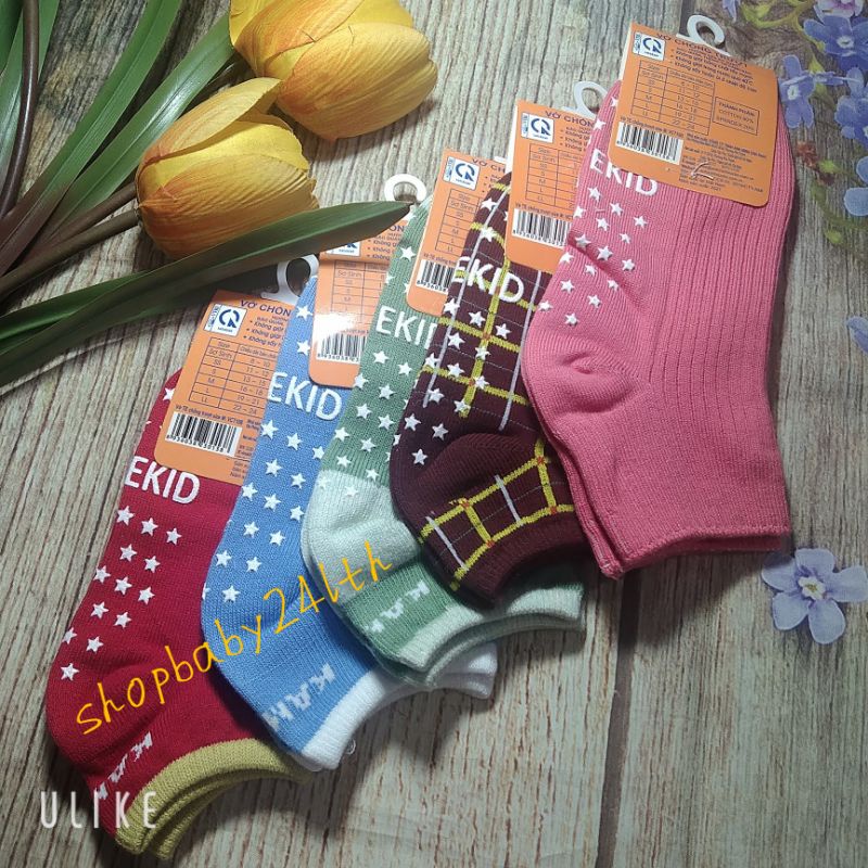 Tất vớ chống trượt cotton cổ thấp cho bé trai,gái đủ size