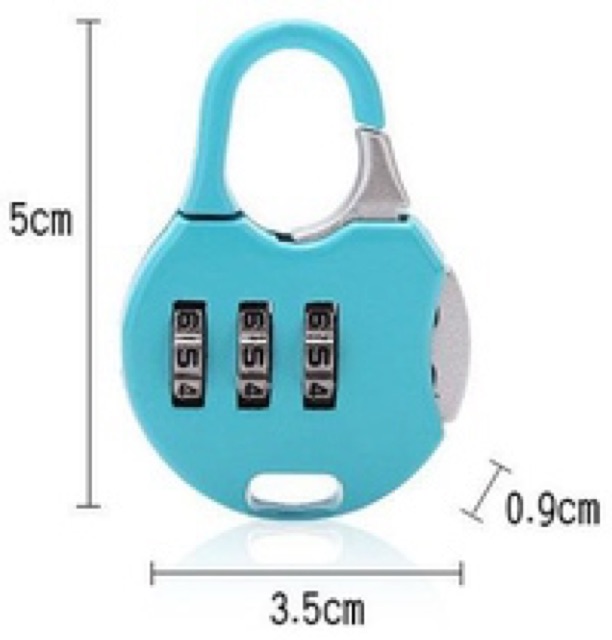 Ổ khoá số mini bằng kim loại nhỏ gọn nhiều màu