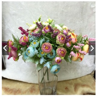 Chùm hoa vải hoa giả hoa nhựa trang trí hoa trà cắm 