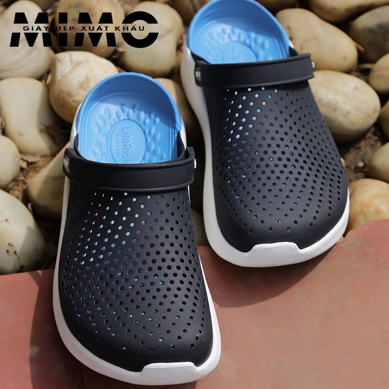 Dép sục Cross Literide navy xanh, sục nhựa đi mưa cực êm mềm nhẹ, thoáng khí cho nam nữ