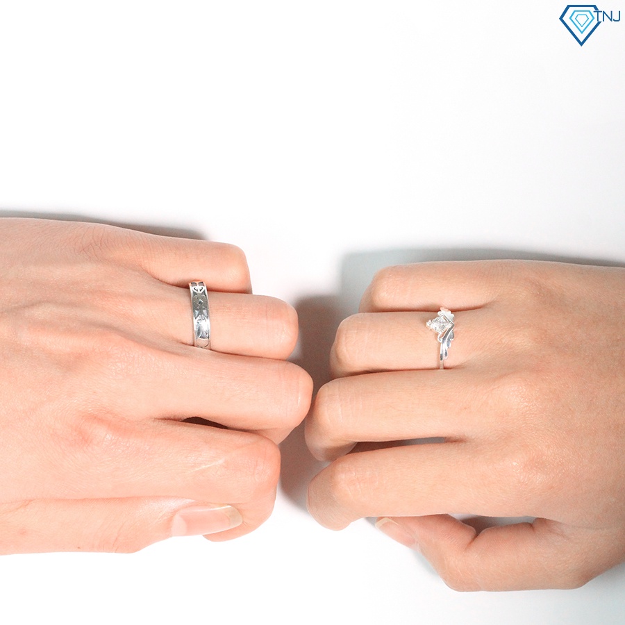 Nhẫn đôi hiệp sĩ và công chúa nam nữ bạc khắc tên ND0471 Trang Sức TNJ