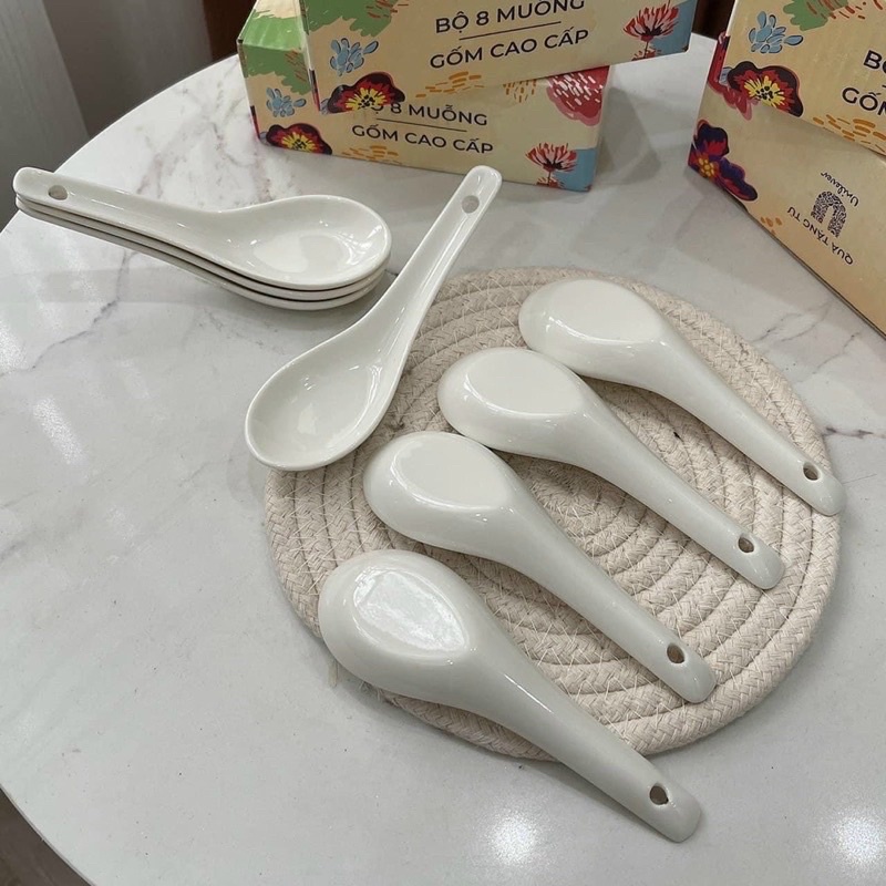 Set 8 Muỗng sứ cao cấp-Quà tặng Unilever