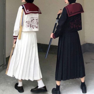 [Order] YAS0763-Set áo váy đồng phục nhật seifuku dáng dài mèo sakura