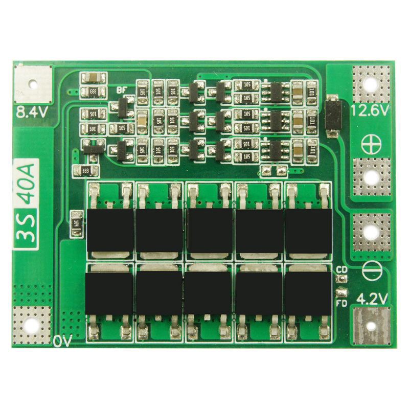 Mô đun bộ sạc pin lithium 3S 40A bảo vệ PCB BMS cho động cơ khoan 12.6V có cân bằng
