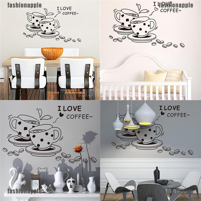 Decal Dán Tường I Love Coffee