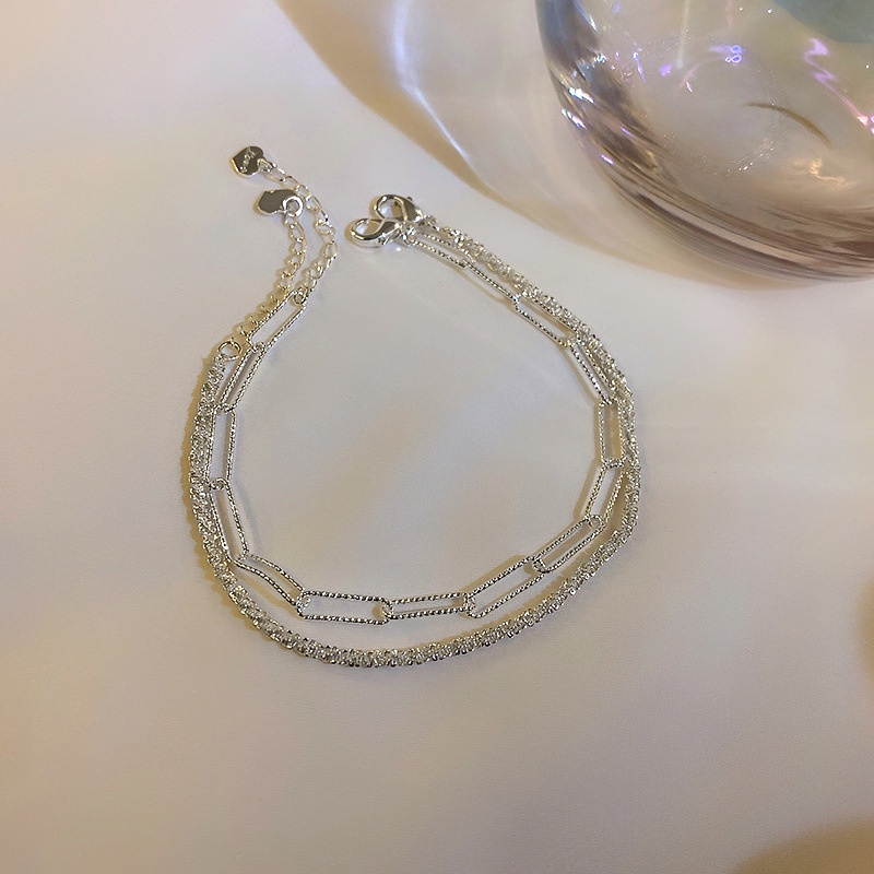 Vòng Tay Mạ Bạc Lấp Lánh Đơn Giản Thời Trang Hàn Quốc Cho Nữ