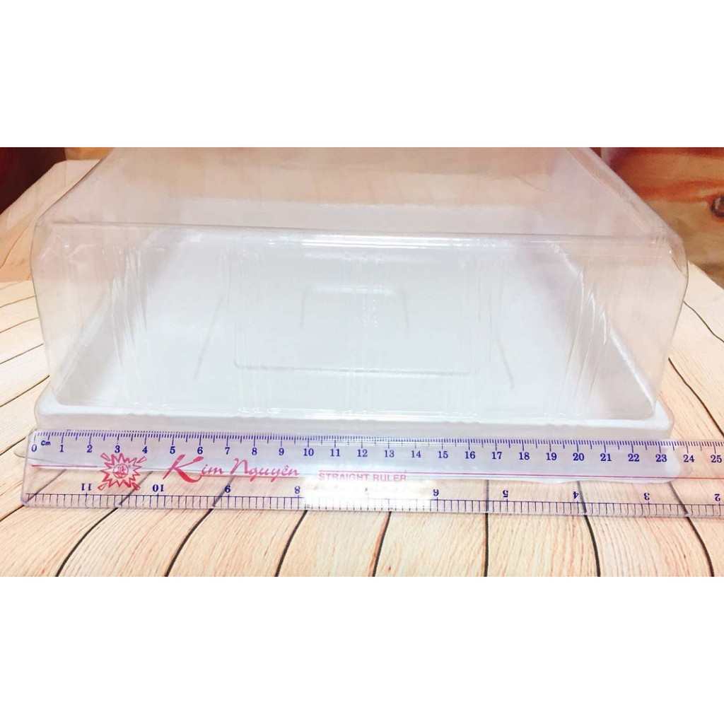 50 Hộp H121 nhựa vuông đựng 4 bánh trung thu rau câu, cá chép, bông lan trứng muối vuông