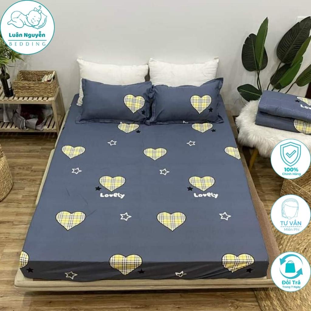 Bộ ga gối 3 món cotton poly Hàn Quốc đáng yêu miễn phí bo chun drap ga giường | BigBuy360 - bigbuy360.vn
