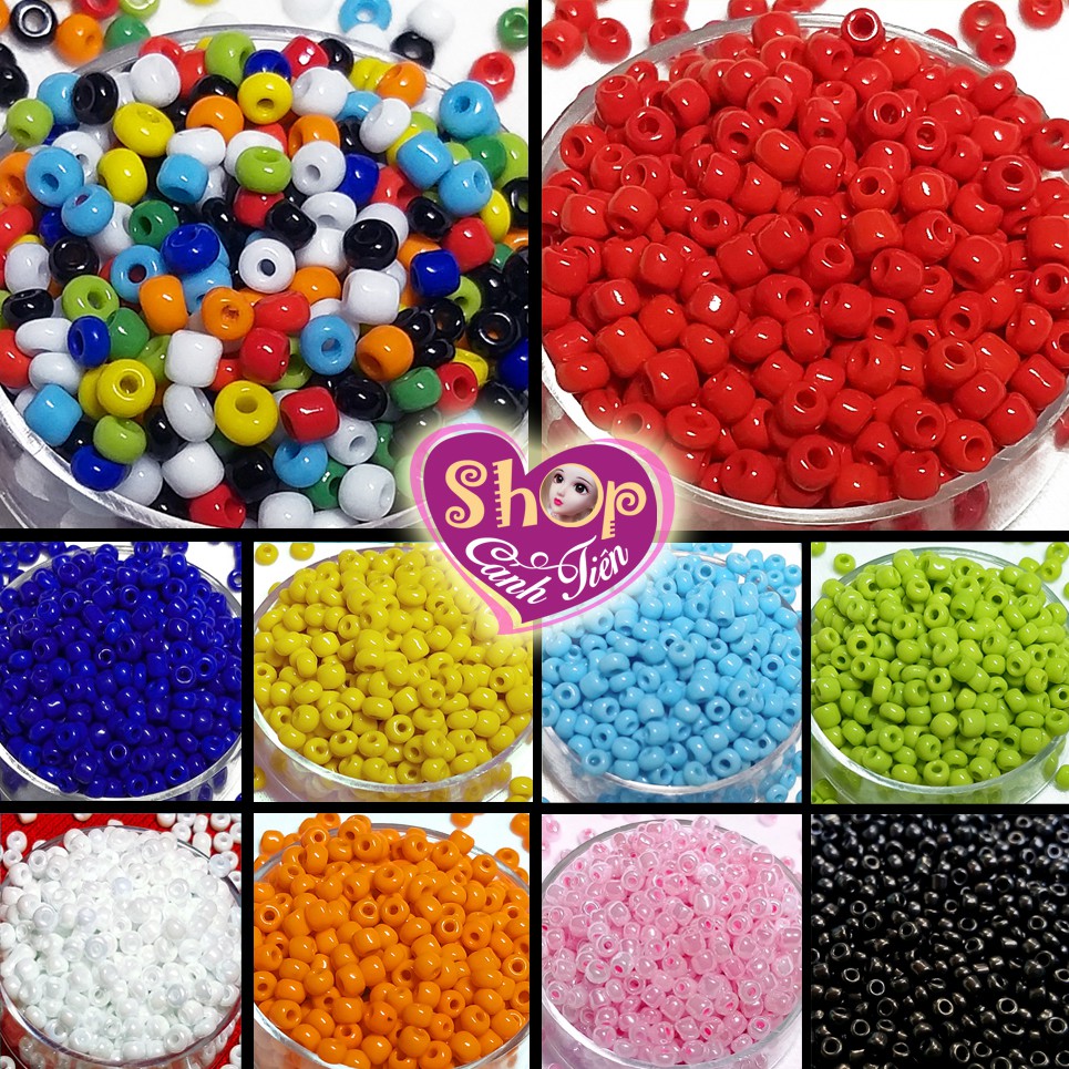 Gói 50Gr (Khoảng 3.000 Hạt) Cườm Đục Đủ Màu Cỡ Trung 2Mm, 3Mm - Nguyên Liệu Làm Đồ Handmade Giá Tốt