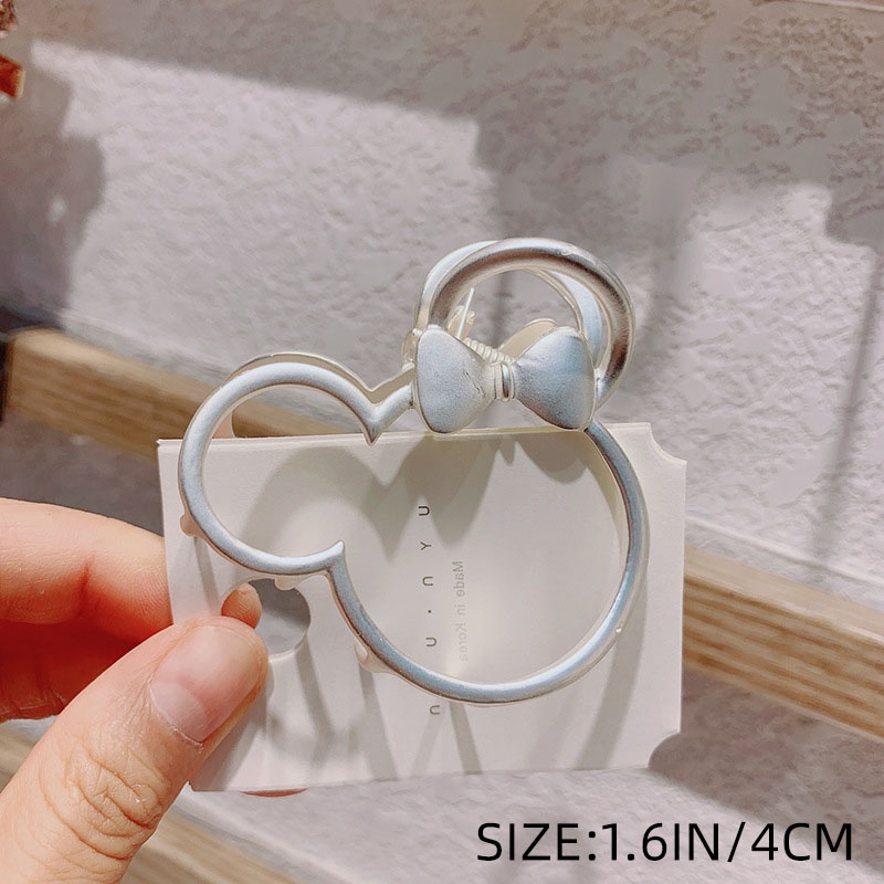 Kẹp Tóc Kim Loại Hình Chuột Mickey / Bông Hoa Thời Trang Cho Nữ