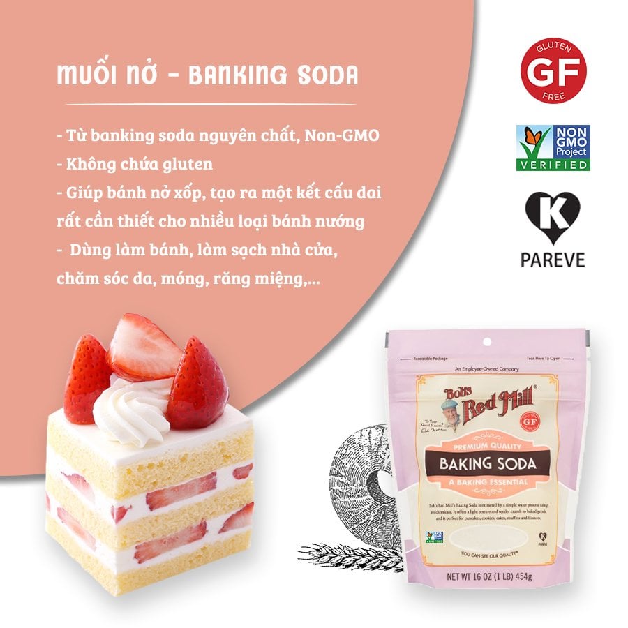 [Date: 11/2023] Muối Nở (Baking Soda) Bob's Red Mill 454g