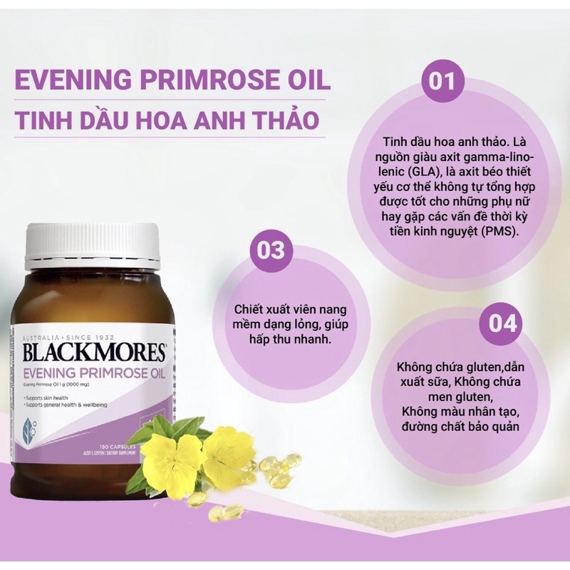 Tinh dầu hoa anh thảo Evening Primose oil Blackmores