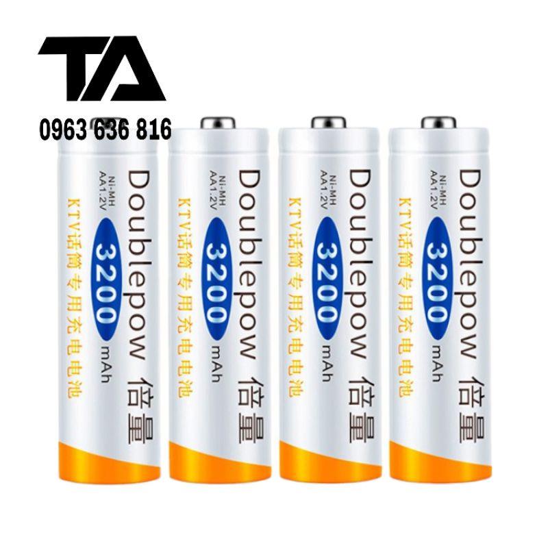 Pin Sạc AA 3200mah dung lượng cao hàng chính hãng Doublepow