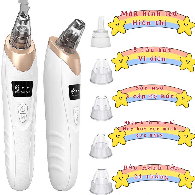 Máy Hút Mụn ⚡️ 5 Đầu Hút ⚡️ máy hút mụn cầm tay , máy hút mụn sạc pin