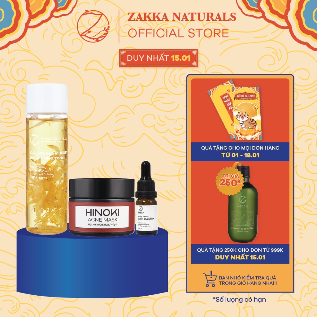 Combo Giảm Viêm, Ngừa Mụn Zakka Naturals 7