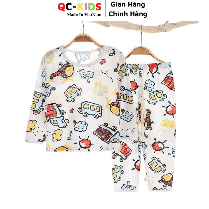 Bộ quần áo dài tay trẻ em in nhiều hình chibi đáng yêu chất liệu cotton giấy và thông hơi cho bé trai và gái 3-15kg