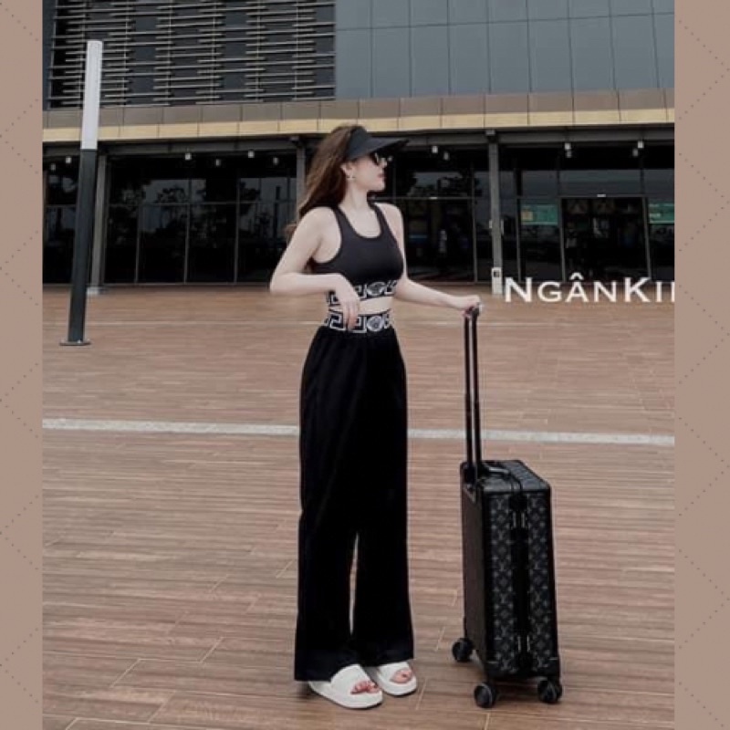 Set Áo Ba Lỗ Quần Suông Bo Dệt Viền