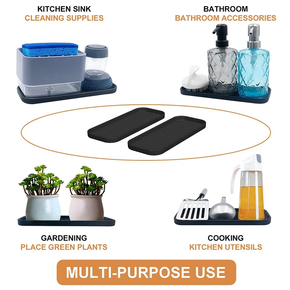 Khay Đựng Xà Phòng/Miếng Rửa Chén Bằng Silicone Thiết Kế Thoát Nước Tiện Dụng Cho Nhà Bếp