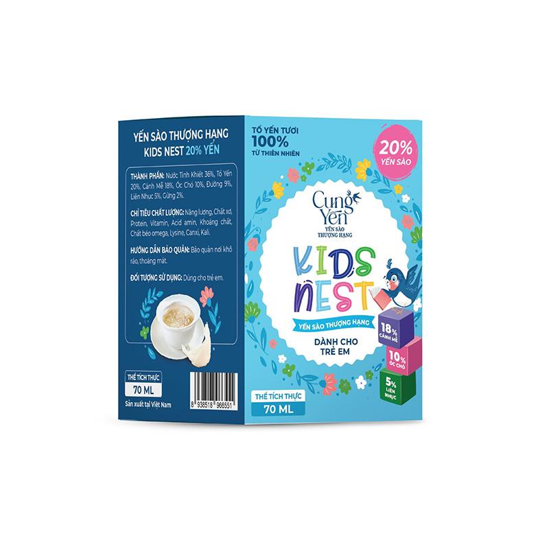 Lốc 6 lọ Nước yến sào trẻ em Cung Yến Kids Nest 20% yến 70ml 6x70ml