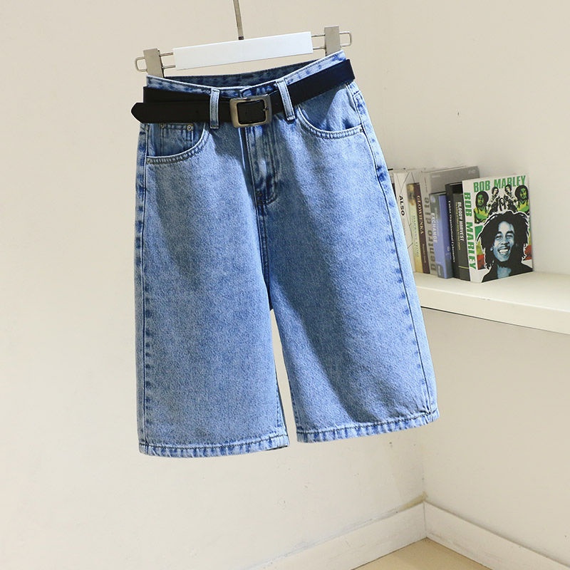 Quần Jean Lửng Ống Rộng Lưng Cao Phong Cách Hàn Quốc Thời Trang Mới Dành Cho Nữ 2022